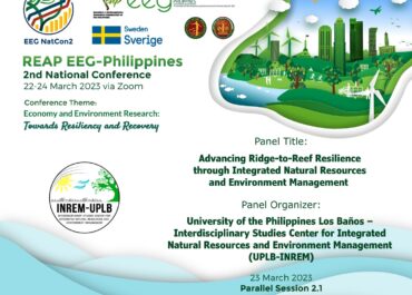 UPLB-INREM to co-organize a panel presentation at REAP-EEG Philippines 2nd National Conference