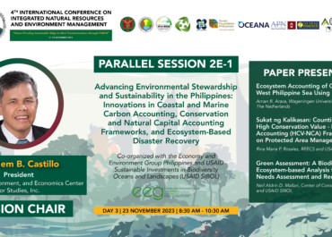 INREM 2023 Parallel Session 2E-1: Advancing Environmental Stewardship and Sustainability in the Philippines: Innovations in Coastal and Marine Carbon Accounting, Conservation and Natural Capital Accounting Frameworks, and Ecosystem-Based Disaster Recovery