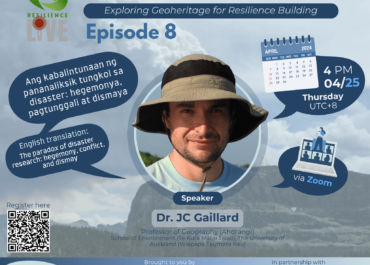 Resilience Live Ep. 8 featuring Dr. JC Gaillard airs on April 25, 2024.